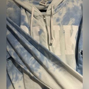 VS PINK Blue Tye-Dye Zip Up